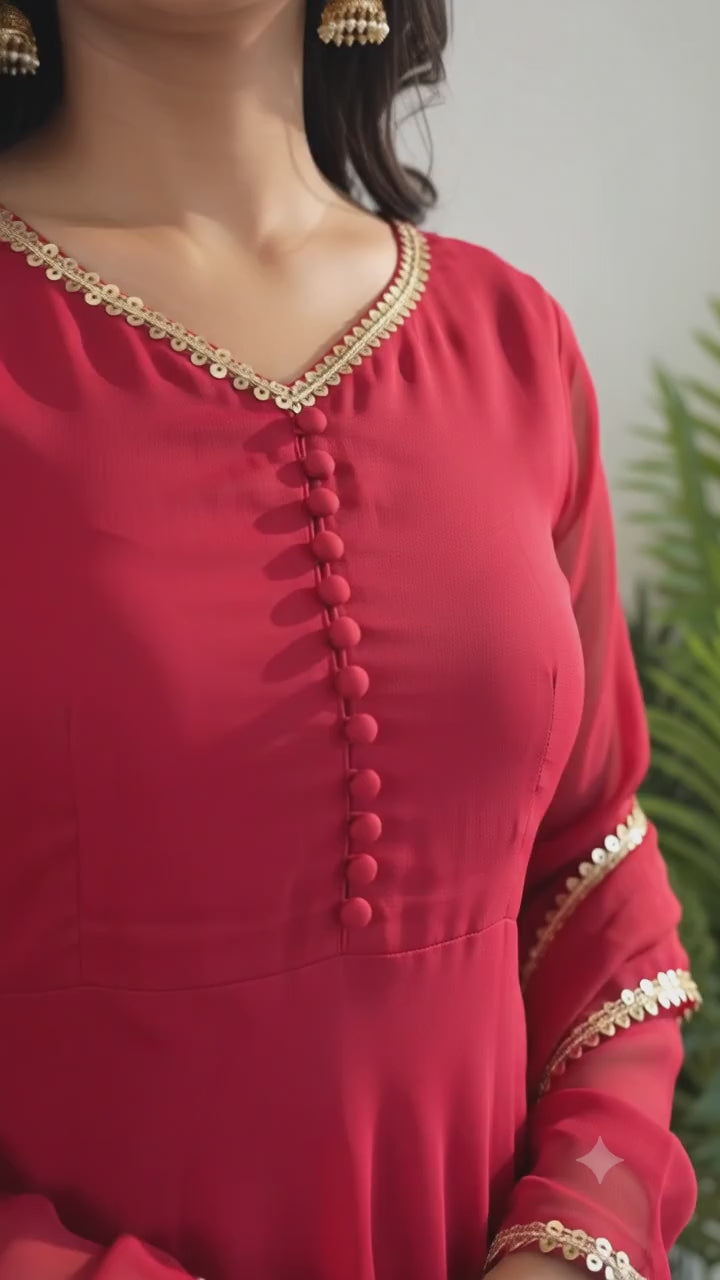 Organza Kurti With Dupatta